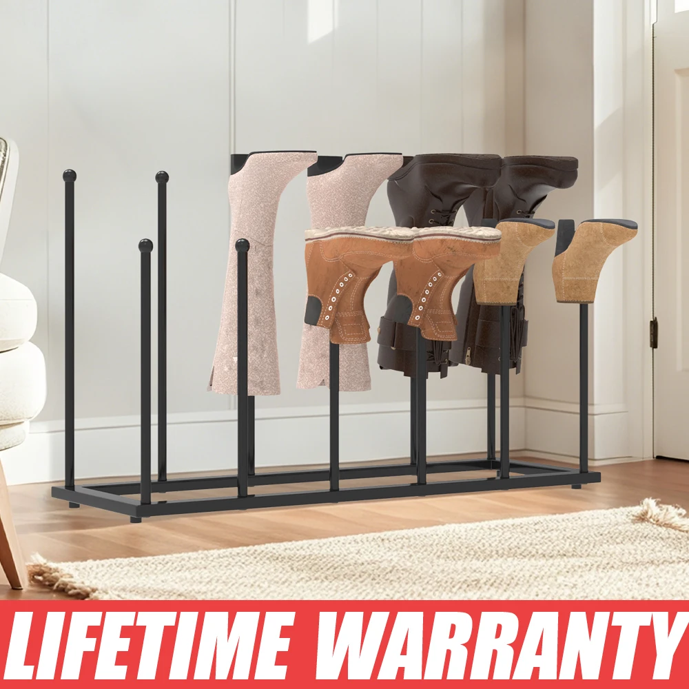 Durable Black Metal Boot Rack Shoe Organizer