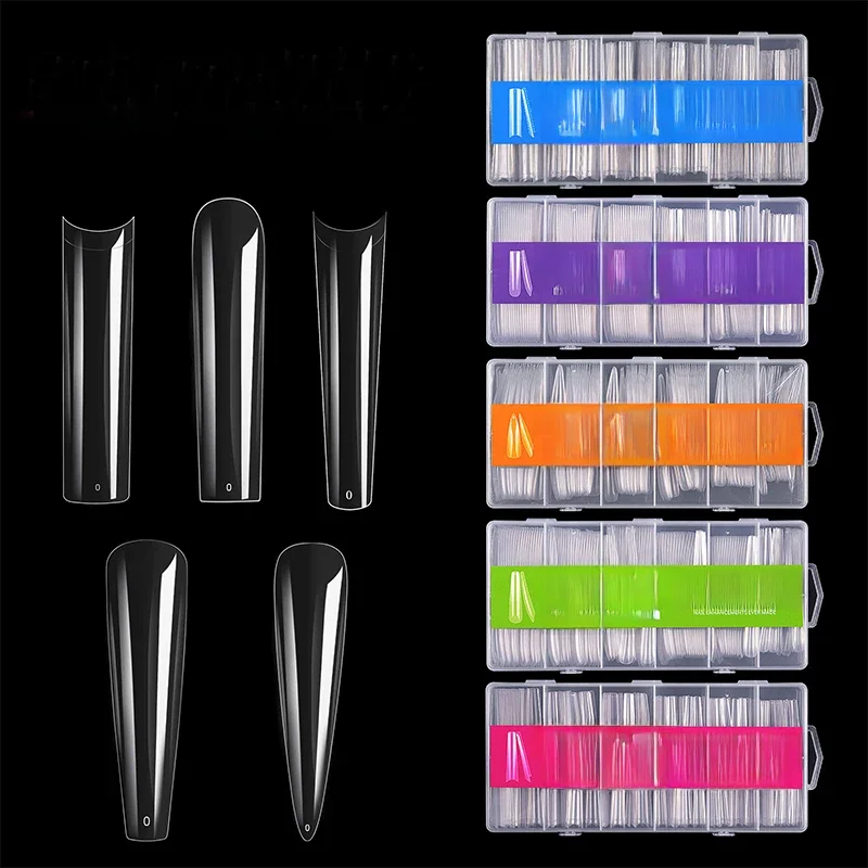 240szt XXL Fałszywe paznokcie Super długie baleriny Paznokcie Press on Nail Full Cover Matte Gel Tips Nail Art American Capsule Fake Tips — zdjęcie 2