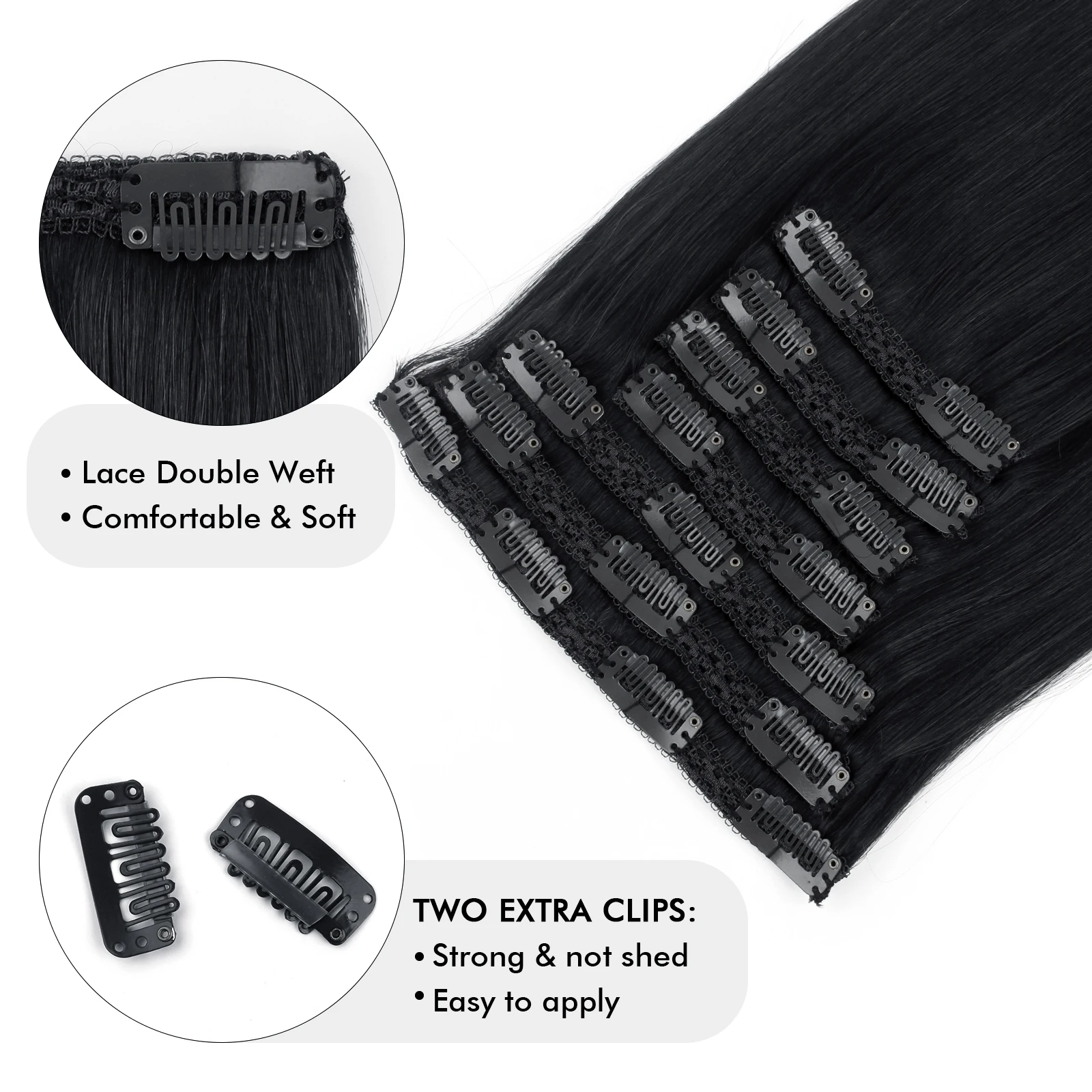 Sixstarhair 7 шт. клипсы для наращивания волос 120 г и 140 г/упак. 16/18/20/22 дюйма Remy Virgin человеческие волосы клипсы для наращивания волос для женщин