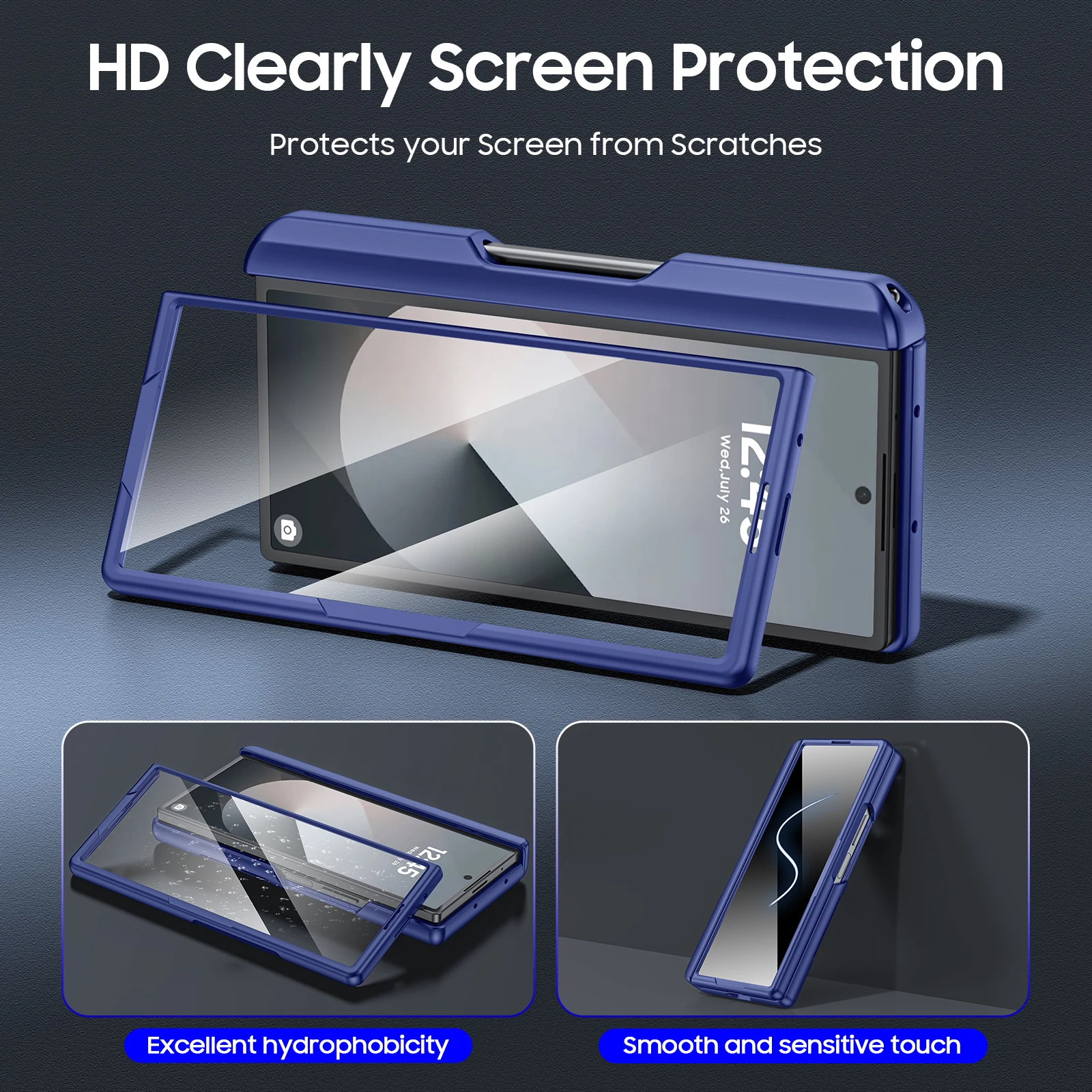 For Galaxy Z Fold 6,Goddess Day gift Back Card Pack,Integrated Pen Slot,Full Coverage 9H Protective Film,Shockproof Phone Case view 5