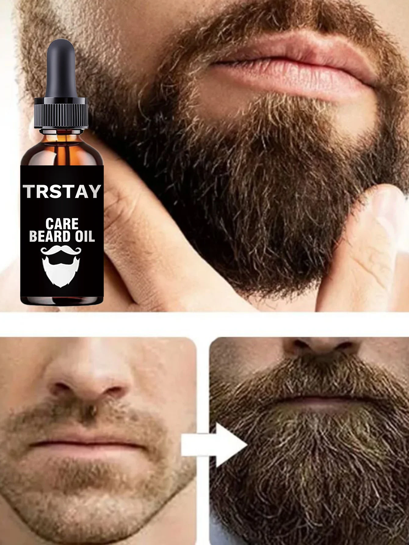 Nourishing beard serum for thick natural mustache non greasy easy shaping styling essence with keratin and aloe vera to repair s - Image 3