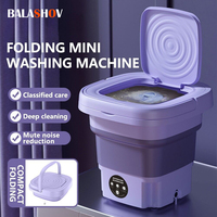 8L Portable Small Foldable Washing Machine with Spin Dryer For Socks Underwear Panties Washer Household Mini Washing Machine