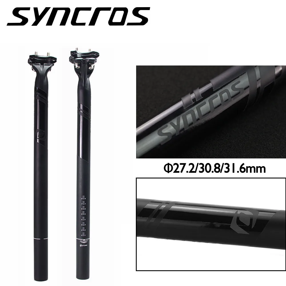 

Syncros-Matte Black Carbon Fiber Seatpost for MTB and Road Bike, Seat Post Length 350mm, 400mm, 27.2mm, 30.8mm, 31.6mm