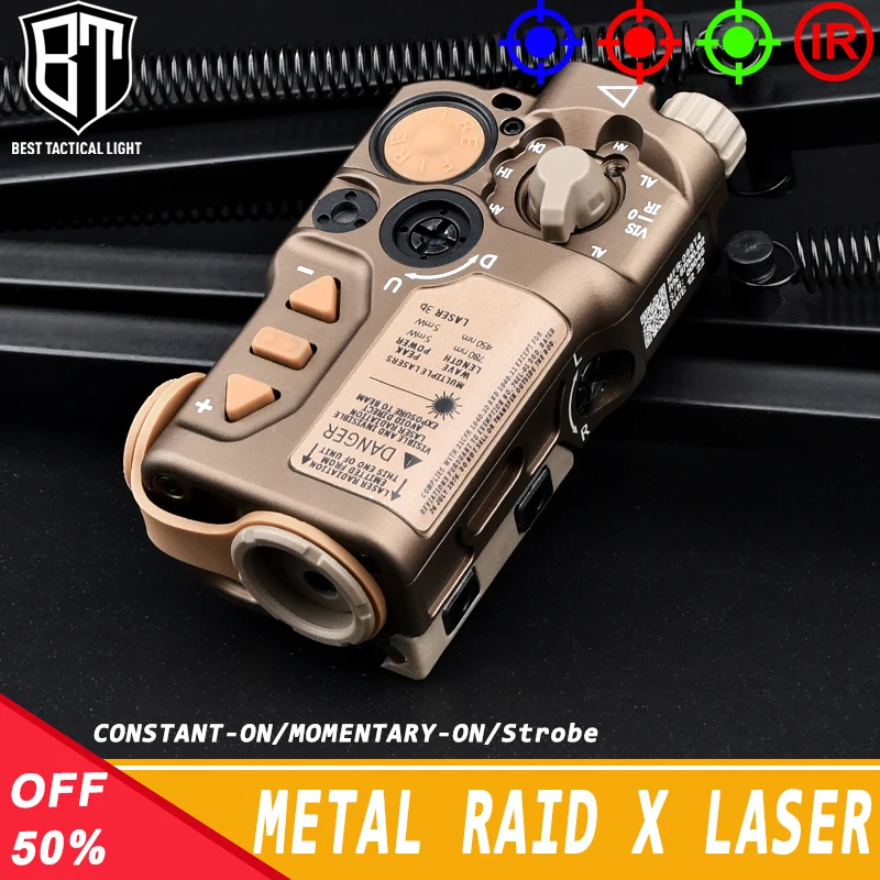 Tactical RAID X Metal Red Dot Blue IR Strobe Laser Zero Adjustment Hunting Airsoft Accessory Device For 20mm Picatinny Rail