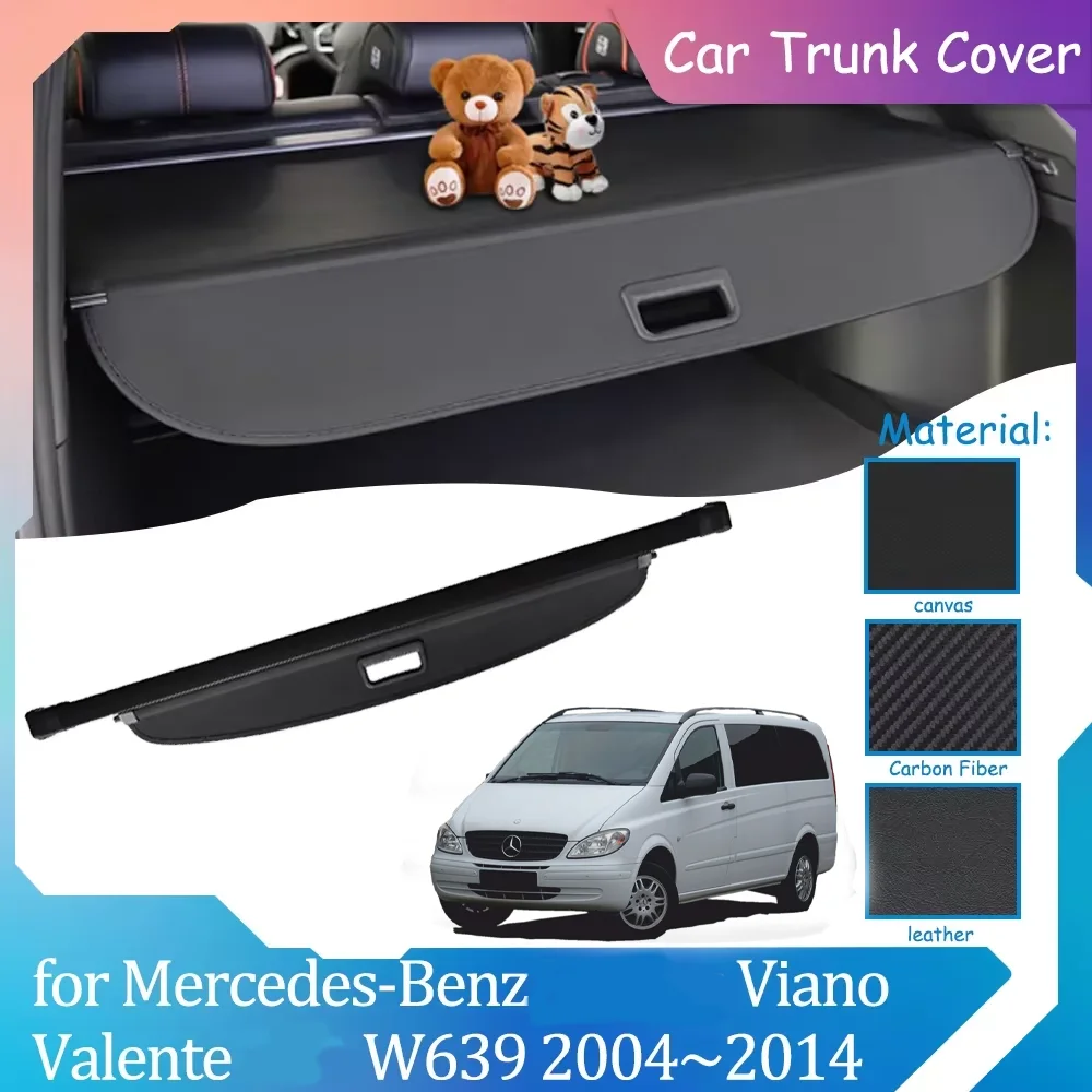 Car Trunk Curtain Covers for Mercedes-Benz Viano Valente W639 2004~2014 Shelter Privac Luggage Mat Shelter Cargo Pad Accessories