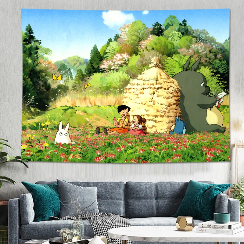 

Vintage Japanese Anime Tapestry Colorful Wall Hanging for Kids Room Bedroom Living Room Dorm Party Decor Anime Fans Gift