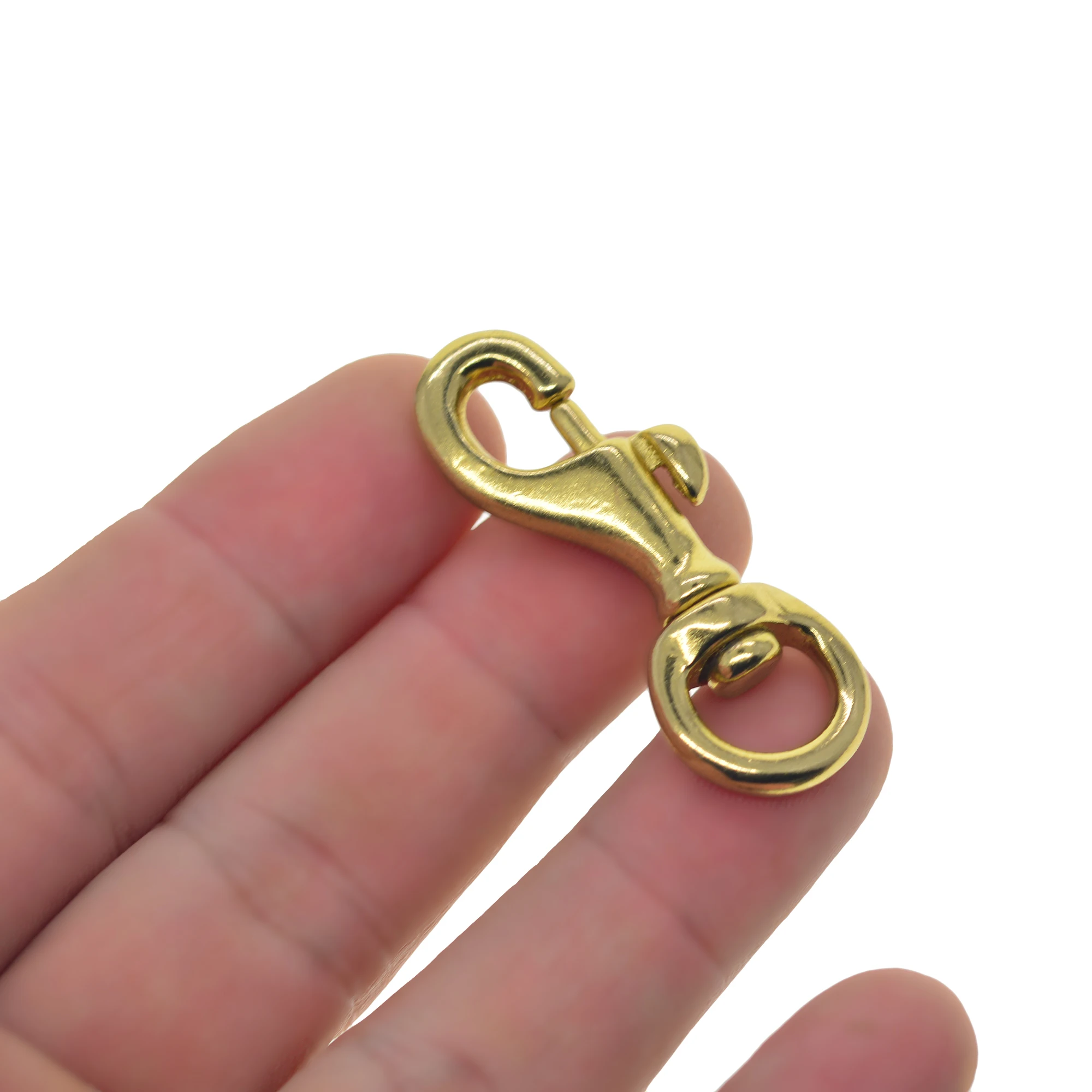 mini Solid Brass Swivel Trigger Spring Snap Hooks Keychain lobster clasp with D ring 11mm 14 mm leather DIY Jean wallet