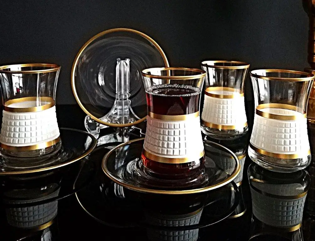 12 pcs English Tea Set, Pasabahce English Teacup, Unique Kitchen Teacups, Clear Glass Mugs, gift for Mom ,(Set of 6)