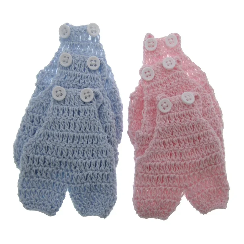 12 sztuk ręcznie robione miniaturowe szydełkowe guziki do kombinezonu baby shower chrzest chrzciny dekoracje stołu na przyjęcie 7.5x7.0cm — zdjęcie 2