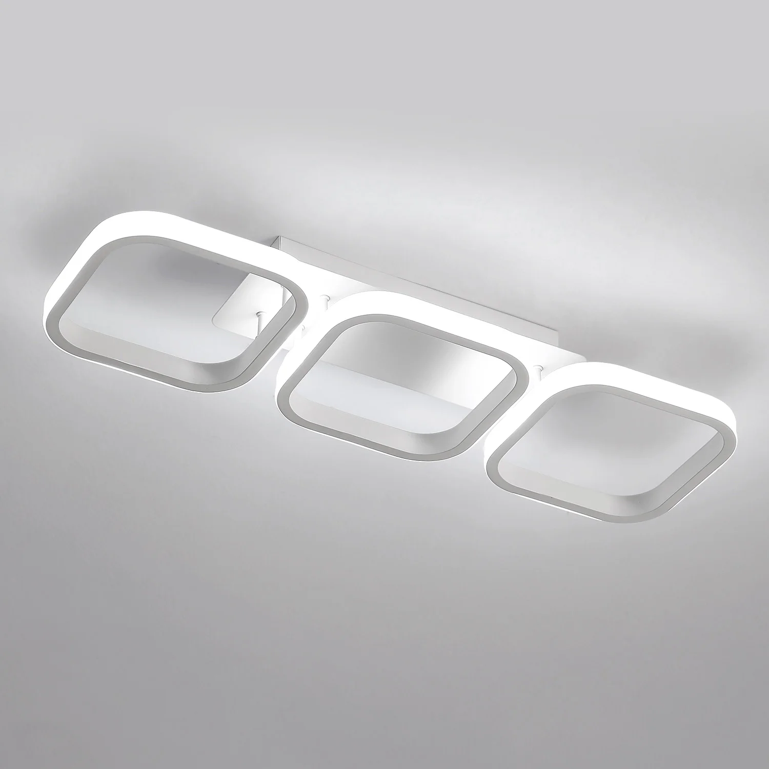 Plafonnier LED moderne, plafonnier blanc lumière froide 6500K pour salon salle à manger couloir chambre