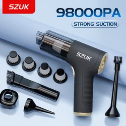 SZUK-aspiradora portátil de mano para coche, Mini máquina de limpieza potente de succión fuerte, inalámbrica, 98000PAHome, electrodoméstico