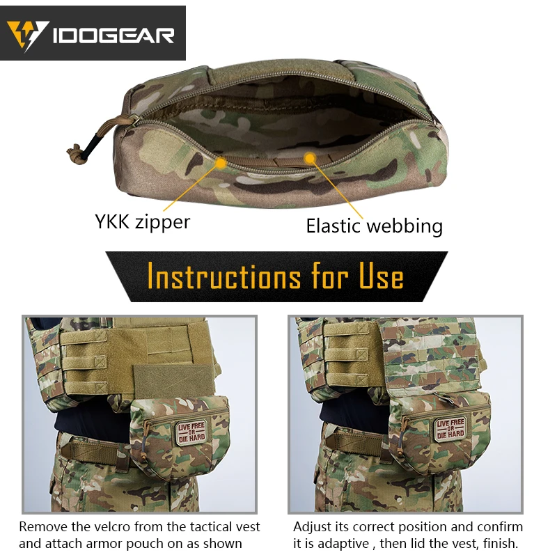 IDOGEAR Tactical Armor Carrier Drop Pouch Avs Jpc Cpc Waist Bag Edc Combat Army Waist Pouch Multicam Hunting Accessories