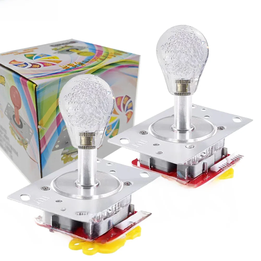 Podświetlany diodami LED joystick zręcznościowy, podwójna wtyczka, kolorowy, 5Pin, 12V, pasujący do zabawek wędkarskich, dźwigów, pazurów, 2 szt. — zdjęcie 2
