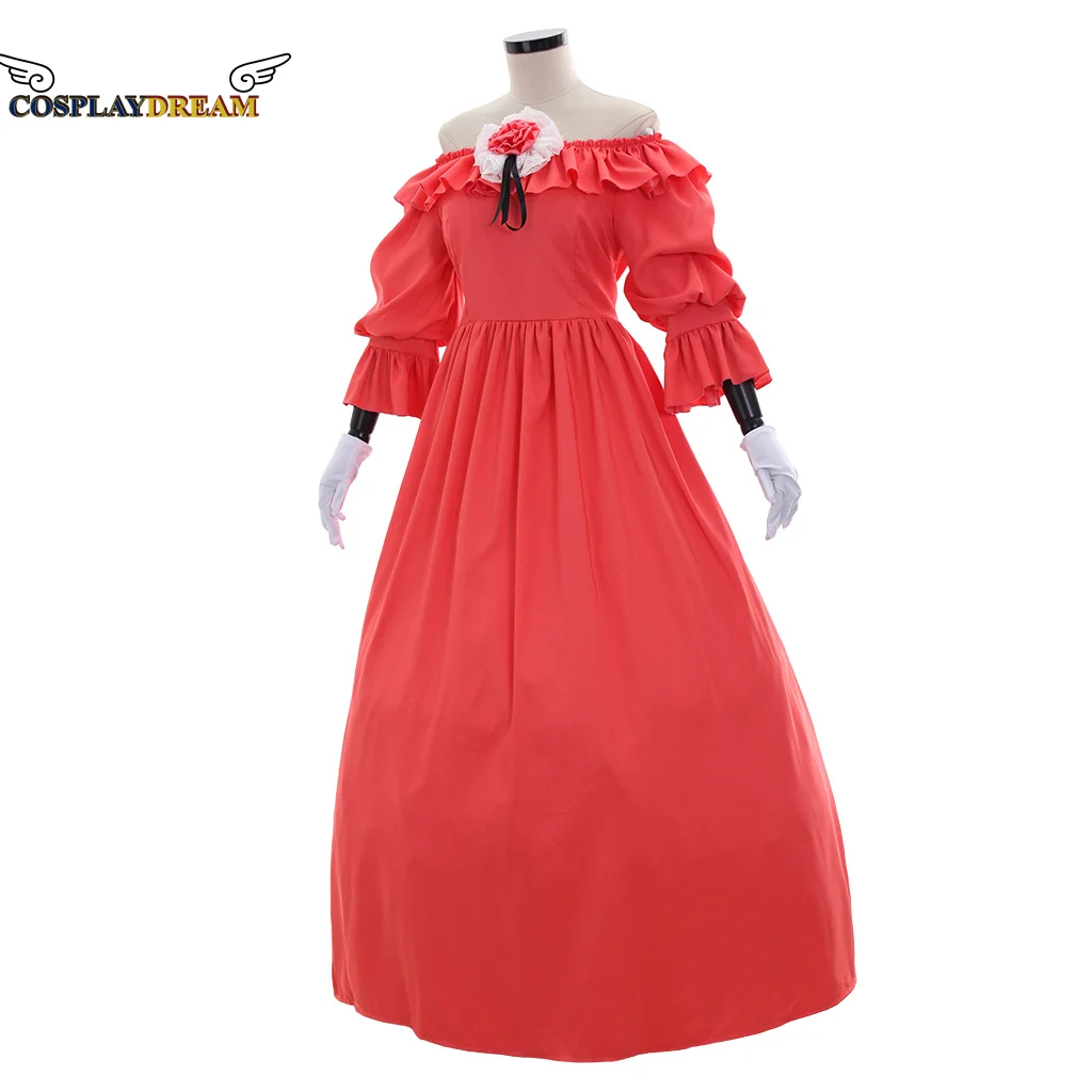 

Medieval Victorian red Bustle gown dress Civil War Southern beauty prom dress one-shoulder dress red wedding dress