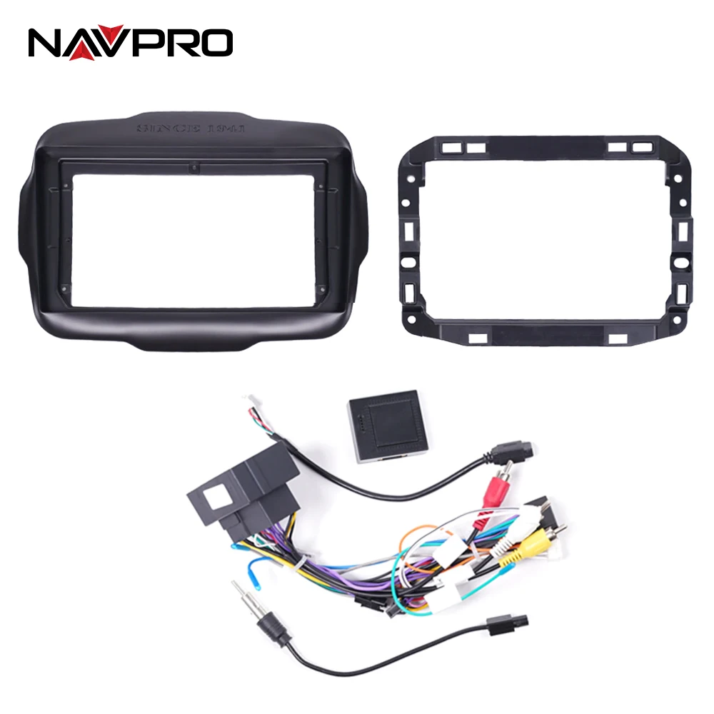 For JEEP Renegade 2016-2023 Frame and connecting cables for multimedia installation 9 