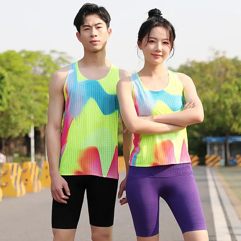 

Мужская и женская бесшовная сверхлегкая гоночная майка, быстросохнущий жилет без рукавов для фитнеса и тренировок, дышащий спортивный жилет для марафона