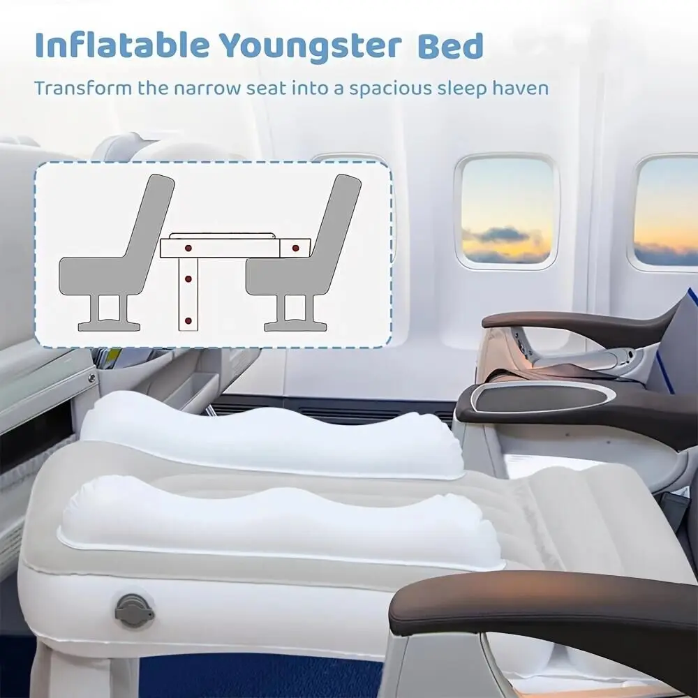 Toddler Airplane Bed - Inflatable Airplane Bed for Kids - Fits All Seats - Comfortable and Durable - Easy to Inflate Deflate