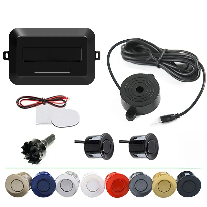 Hippcron-Car Parking Sensor Kit Radar Reverso, Sound Alert Indicator System, 2 Sensores, 22mm Tela