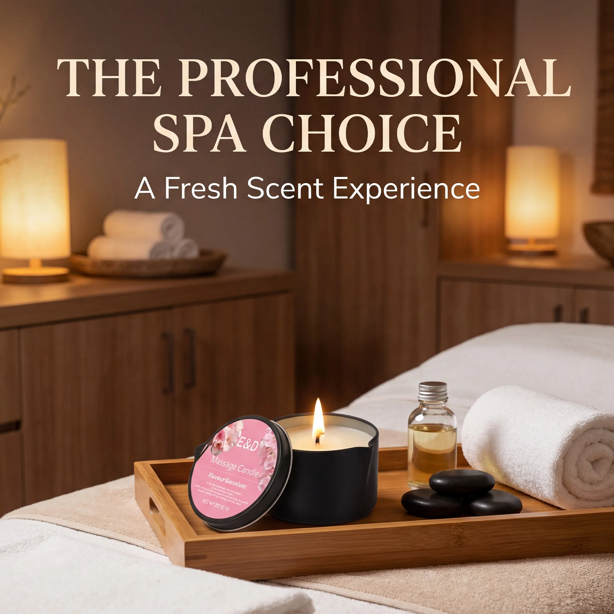 Geranium Massage-Ölkerze 2oz, Körpermassagekerze, die sich in warmes Körperöl auflöst, feuchtigkeitsspendende Aromatherapie, Home-Spa-Geschenk für sie. – Detail 6