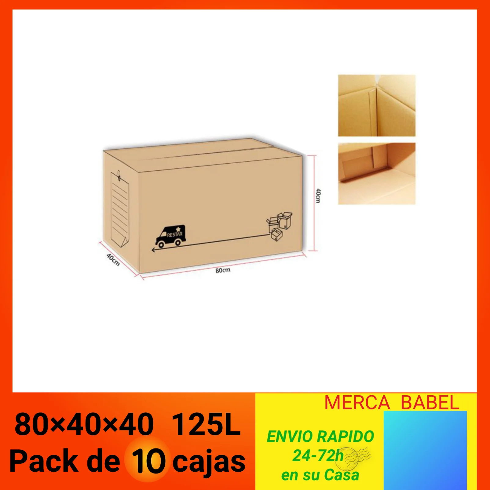 [Confezione da 10] Scatola di cartone pieghevole multiuso per imballaggio in movimento Pacchetto di stoccaggio di spedizione Tutti 40x30x25 30L,