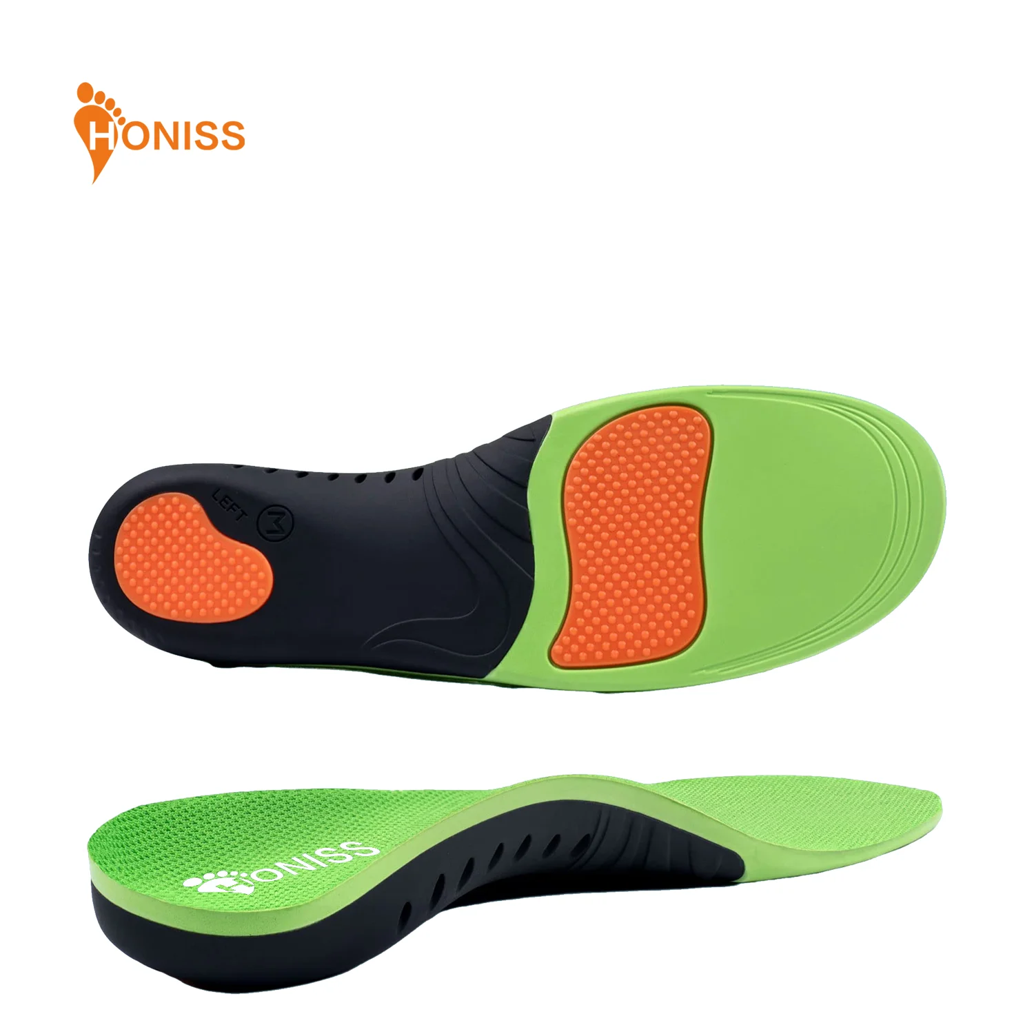 

Honiss High Arched Insole, PU Shock Absorption, Breathability,Sweat and Odor Resistance, X/O Shaped Legs, Suitable for Both Men'