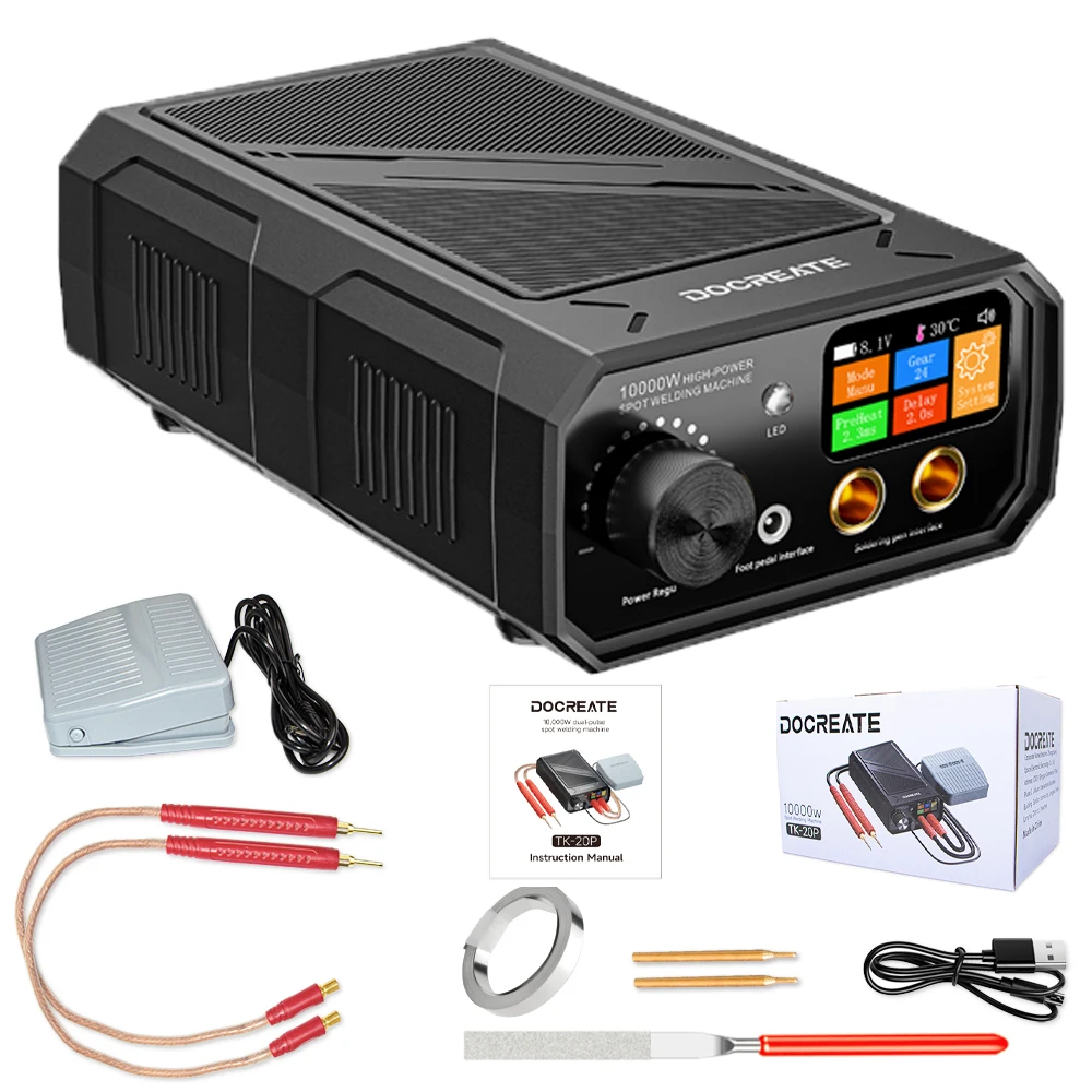 10000W Tragbarer Akku-Punktschweißer DIY Mini-Schweißgerät 18650 Lithium-Akku-Pack Schweißwerkzeug 10000mAh Schweißbar für 0,1, 0,15, 0,2, 0,25 und 0,3 mm Nickelstäbe