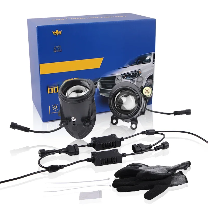 Dla Toyota 2.0 Inch Mini Projector Lens Bi LED Fog Lamp CSP Chip Yellow Light 3000K Led Fog Light Headlight — zdjęcie 2