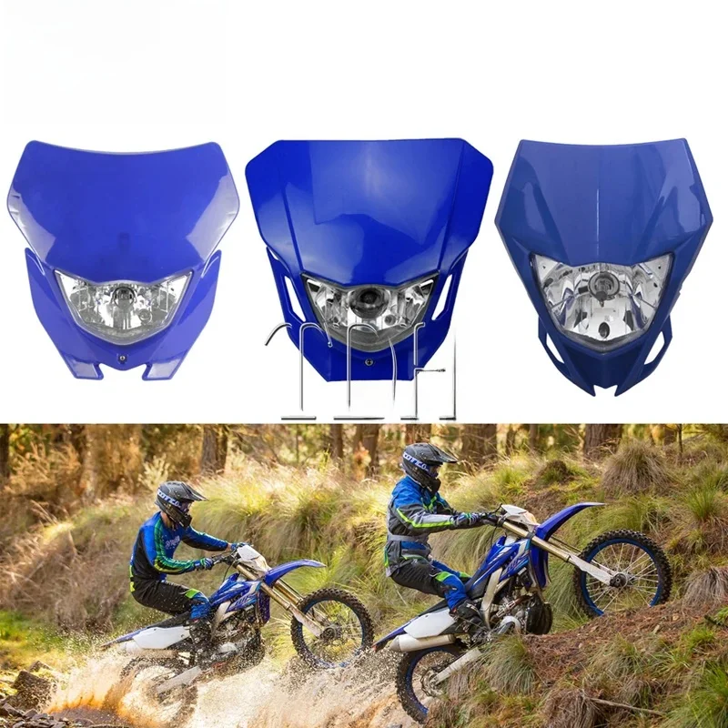 AliExpress Micro dream Universal Motorcycle Headlight Headlamp Motocross Enduro Dirt Bike Head Light Mask Fairing For Yamaha WRF250 400 450 YZ TTR WR