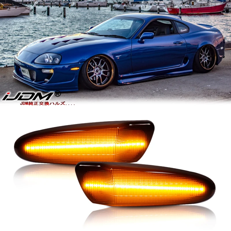 2pcs For Toyota SUPRA MK.4 For 00-05 Toyota Celica Front Bumper Side Marker LED Lights Lamps Turn Signal Light/Clearance Lights