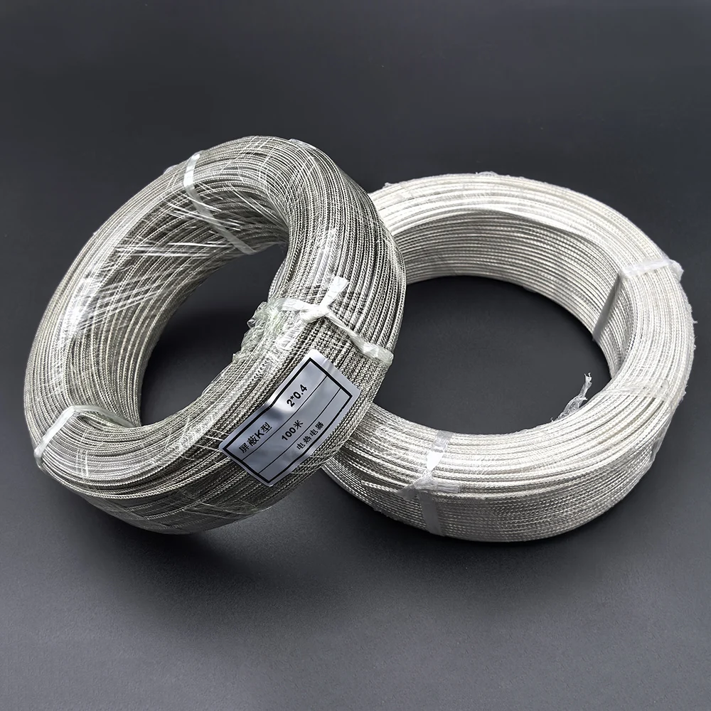 100Meters PT100 Three-Core PTFE Silver-Plated Shielded Cable KX K J Thermocoup Wire 2*4mm 2*7*0.2mm Thermocouple Extension Cable