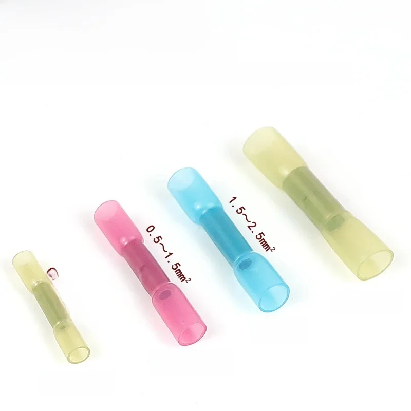 Connecteurs thermorétractables isolés, bornes à sertir étanches, joint bout à bout, connecteur de fil électrique 22-18 AWG, 20/50 pièces