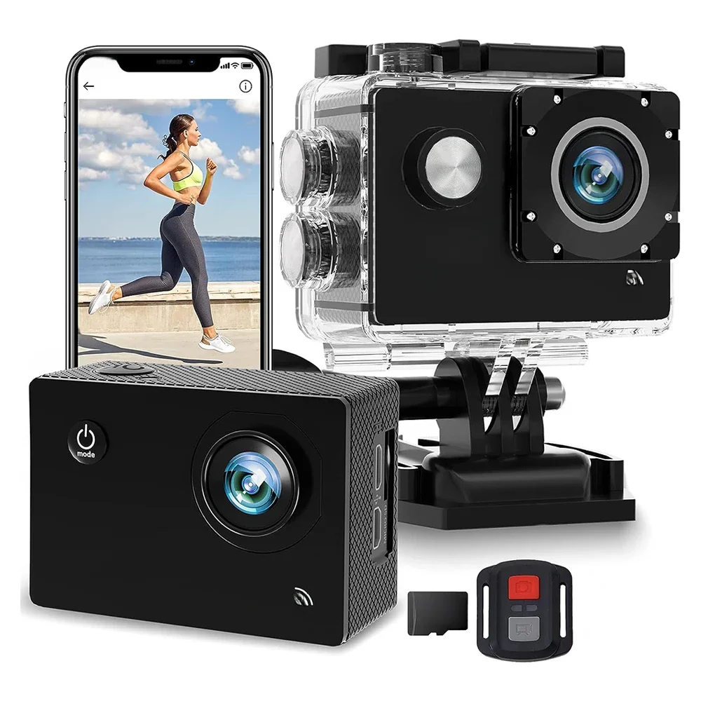 AliExpress NONE 2.0" Action Camera Ultra HD 4K 30FPS WiFi Underwater Cameras Waterproof Helmet Bicycle Video Recording Cameras Outdoor Sport Cam
