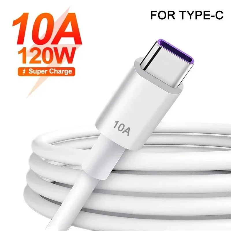 10A USB A to USB C Cable 120W Fast Charging Data Transfer Data Cord Wire For iPhone 15 Samsung Xiaomi Android USB Type C Cable