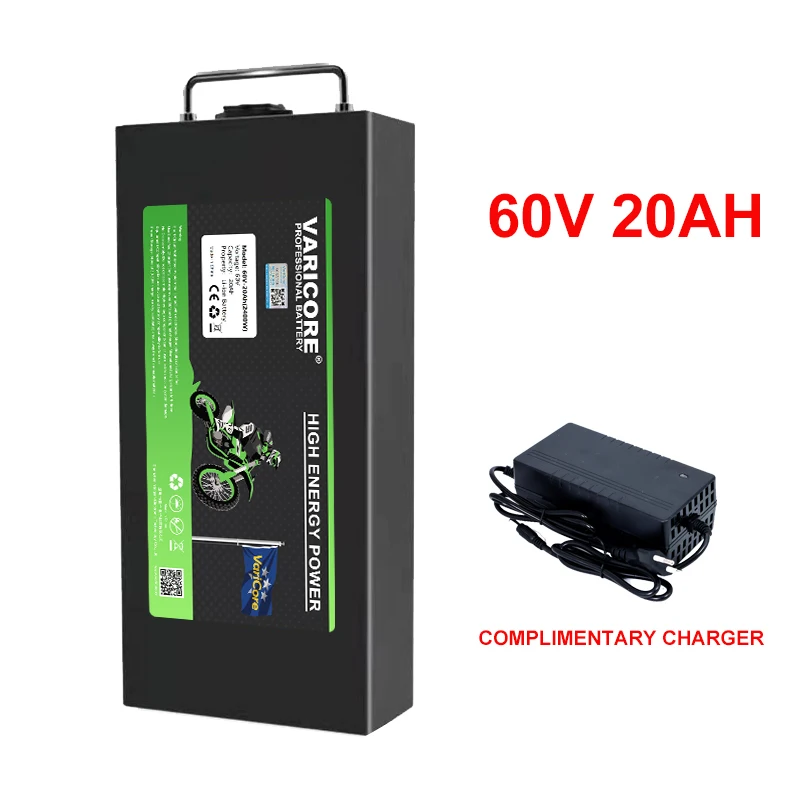 60V batterijen 60V 20AH lithiumbatterij, met 50AH BMS 3000W elektrische scooter motorfiets + oplader