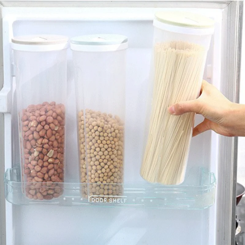 1PC Noodles Sealed Can Spaghetti Noodle Pasta Container With Locking Lid Food Grade Plastic Kitchen Storage Box Food Storage Jar