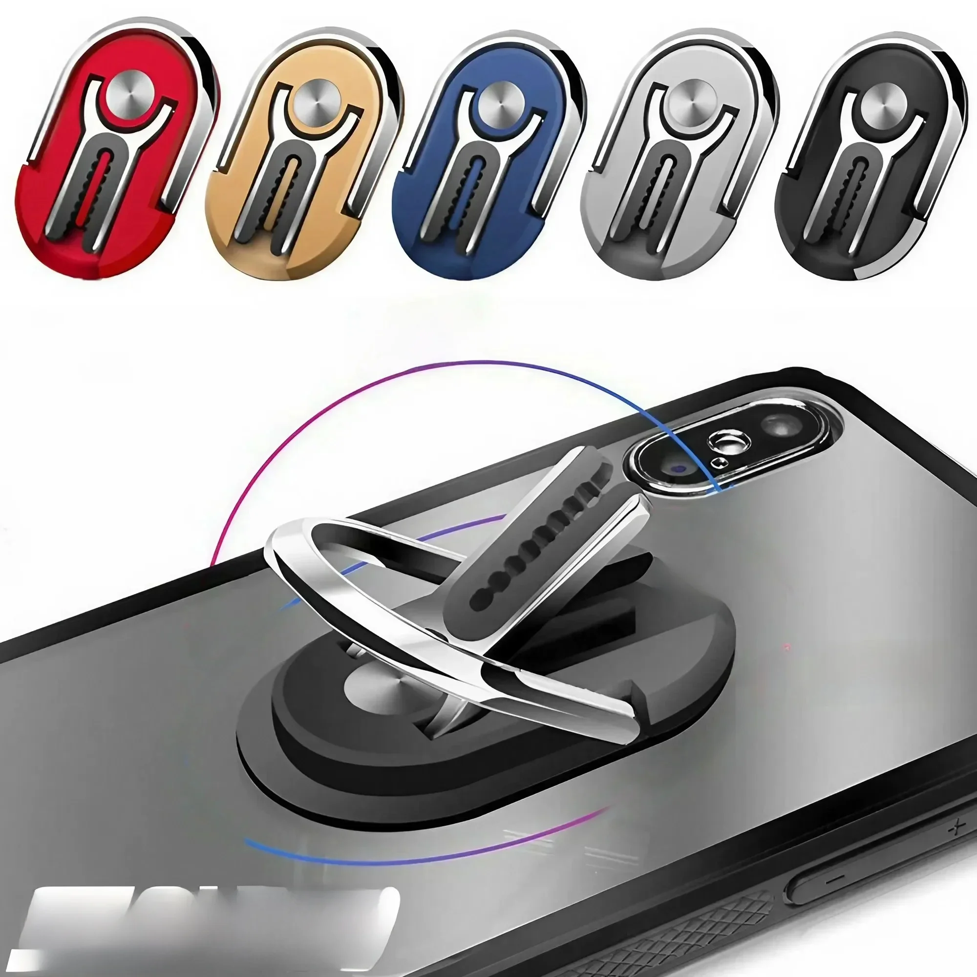 Support universel polyvalent pour grille d'aération de voiture, anneau de support de téléphone résistant à 360