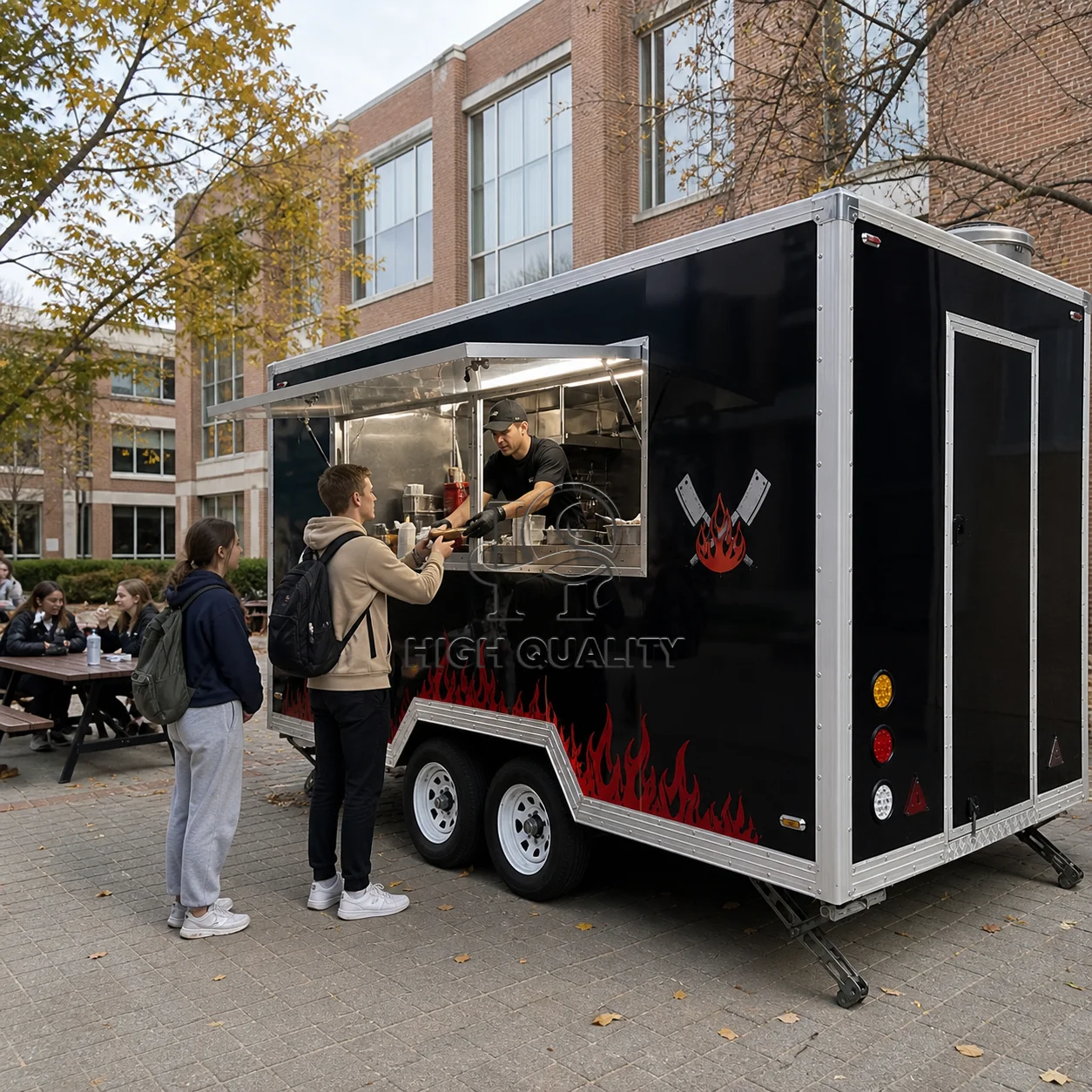 Durable Food Truck Trailer Fully Equipped Pizza Burger Fries Taco Hot Dog Ice Cream Coffee Lemonade Sale