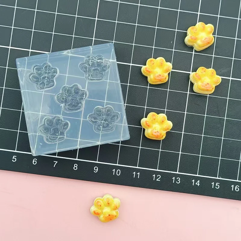 Ultra Light Clay Mini Cute Cat Paw Biscuit Silicone Mold for GSC Polymer Doll Food Dessert Fasting - DIY Molds