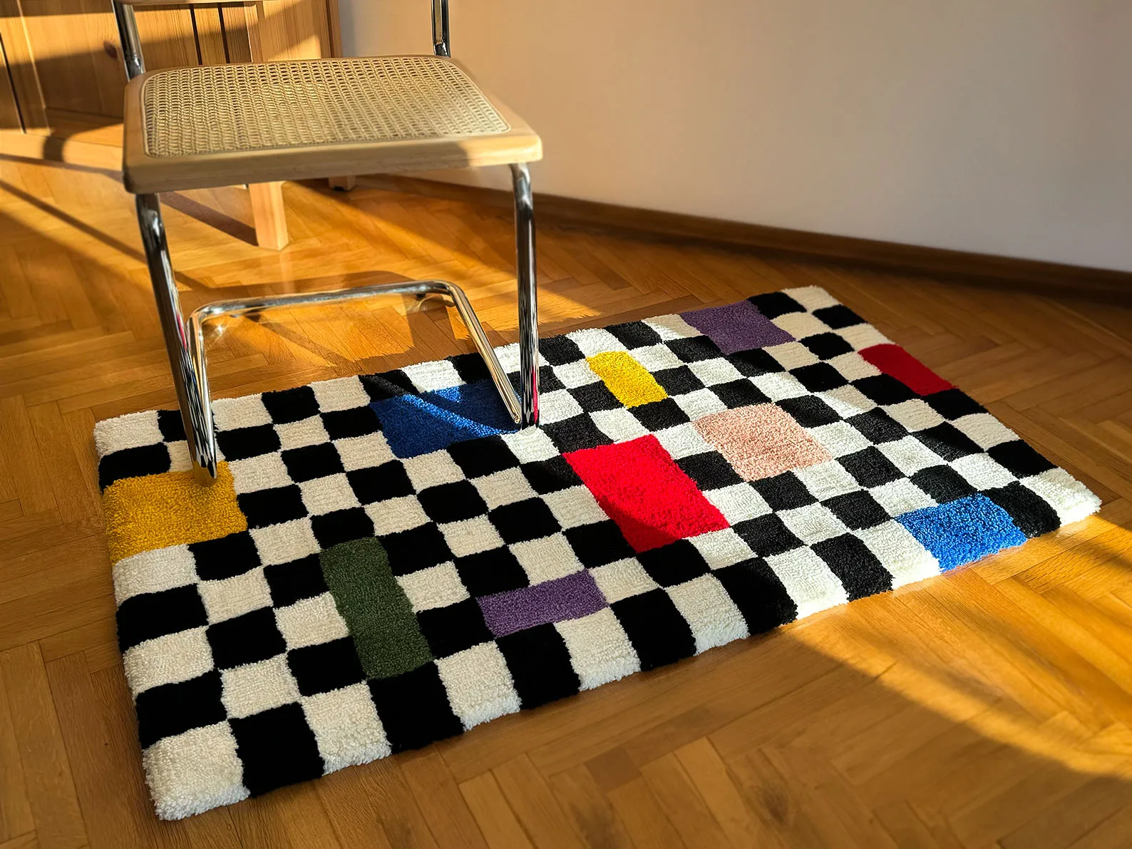

Colourful Tufted Rug 100% Handmade Soft and Fluffy for Living Room, Bedroom, gift, kids room. Handmade Gift, Size: 70x120cm