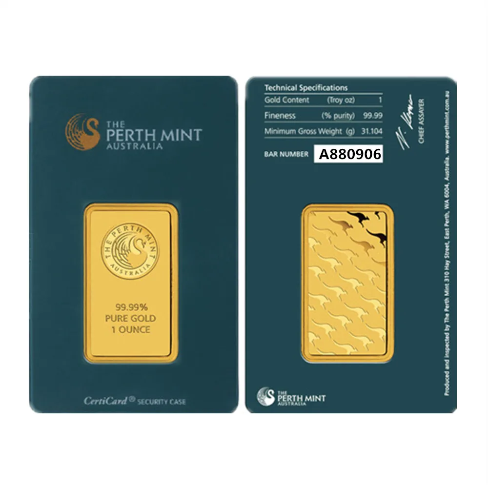 Australië Gold Bar-serie zegelverpakking met een onafhankelijk serienummer Messing kern Fake Gold Block Craft Collection Gift