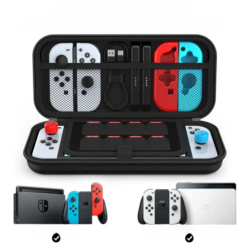 Mala de viagem portátil compatível com modelos Nintendo Switch e Nintendo Switch OLED, usada para