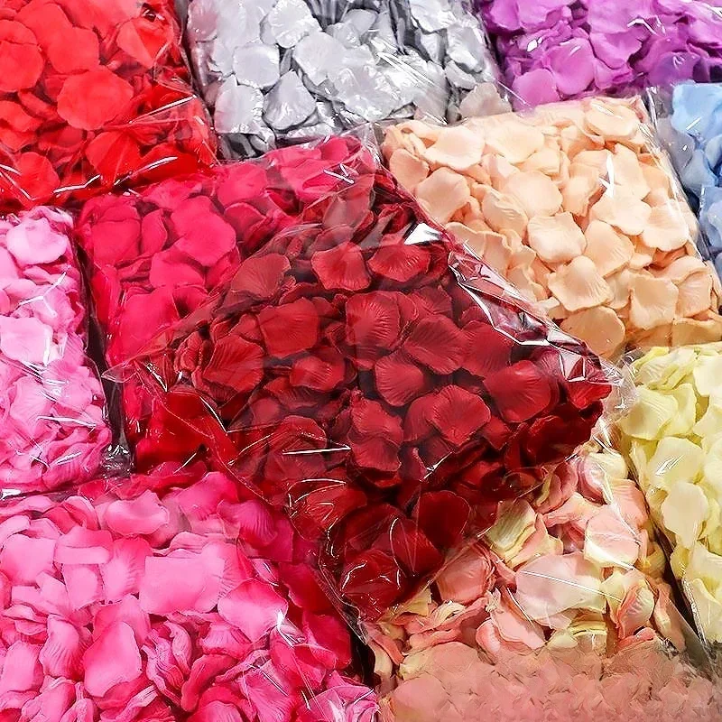 2000/100 pièces pétales de Rose artificielles fleurs colorées Roses en soie faux pétale pour romantique saint valentin cadeaux de mariage décor