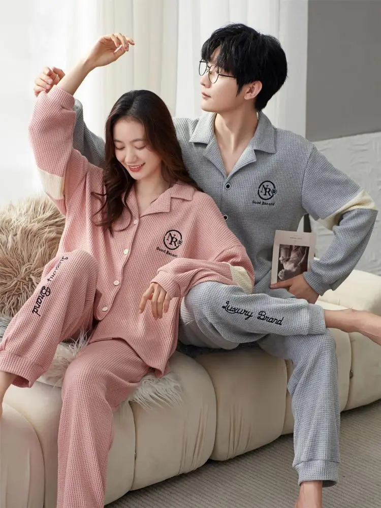 Pyjama Couple Winter Two Piece Set Pajamas for Women Cotton Sleeping Fluffy Loungewear New in Women\'s Sleepwear Underwear man