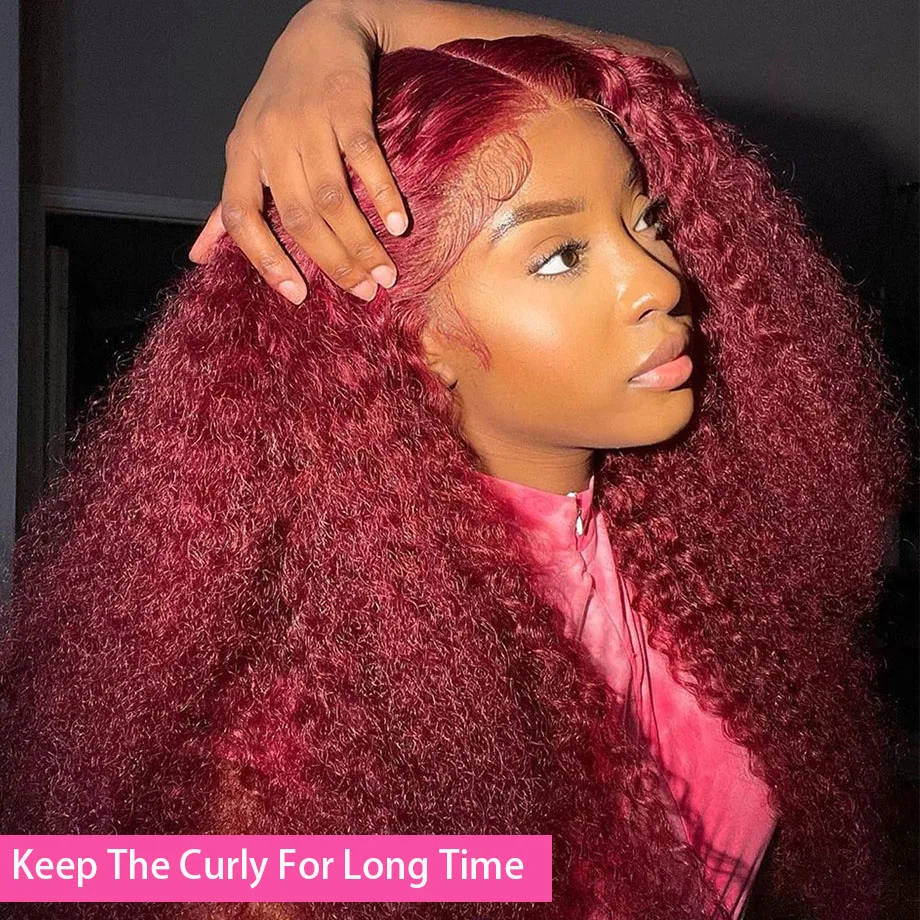 Colored Burgundy 13x6 Hd Lace Frontal Human Hair Wig Deep Wave Wig 13x4 Curly Water Wave Lace Front Wig Brazilian Wigs On Sale