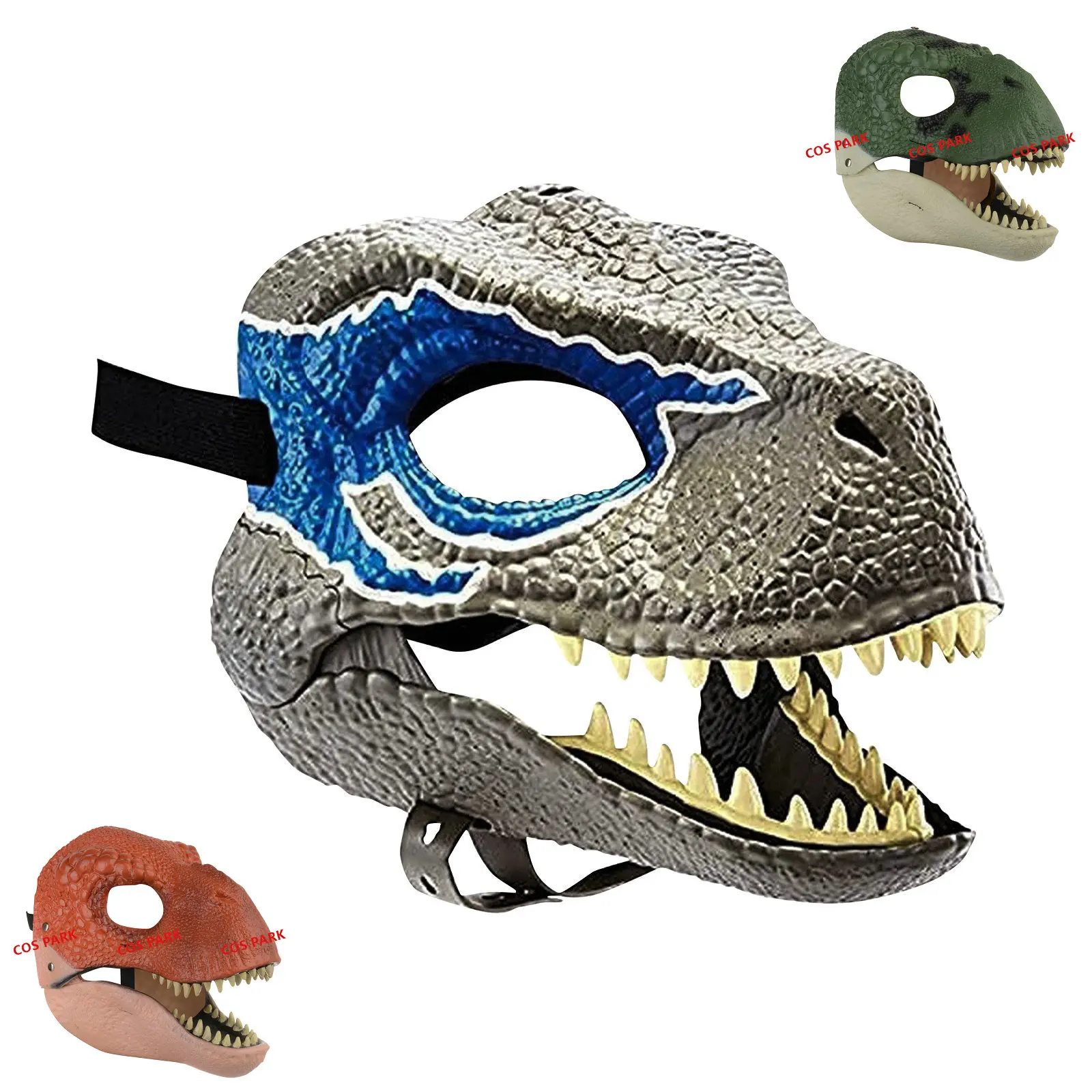 Dragon Dinosaur Mask Open Mouth Lifelike Latex Dinosaur Headgear Dino Mask Halloween Party Cosplay Prop