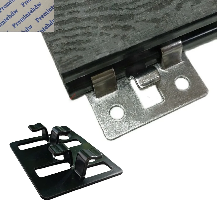 

100Pcs Stainless Steel Square Hidden WPC Solid Bamboo Decking Clip Bracket Fastener Outdoor Flooring