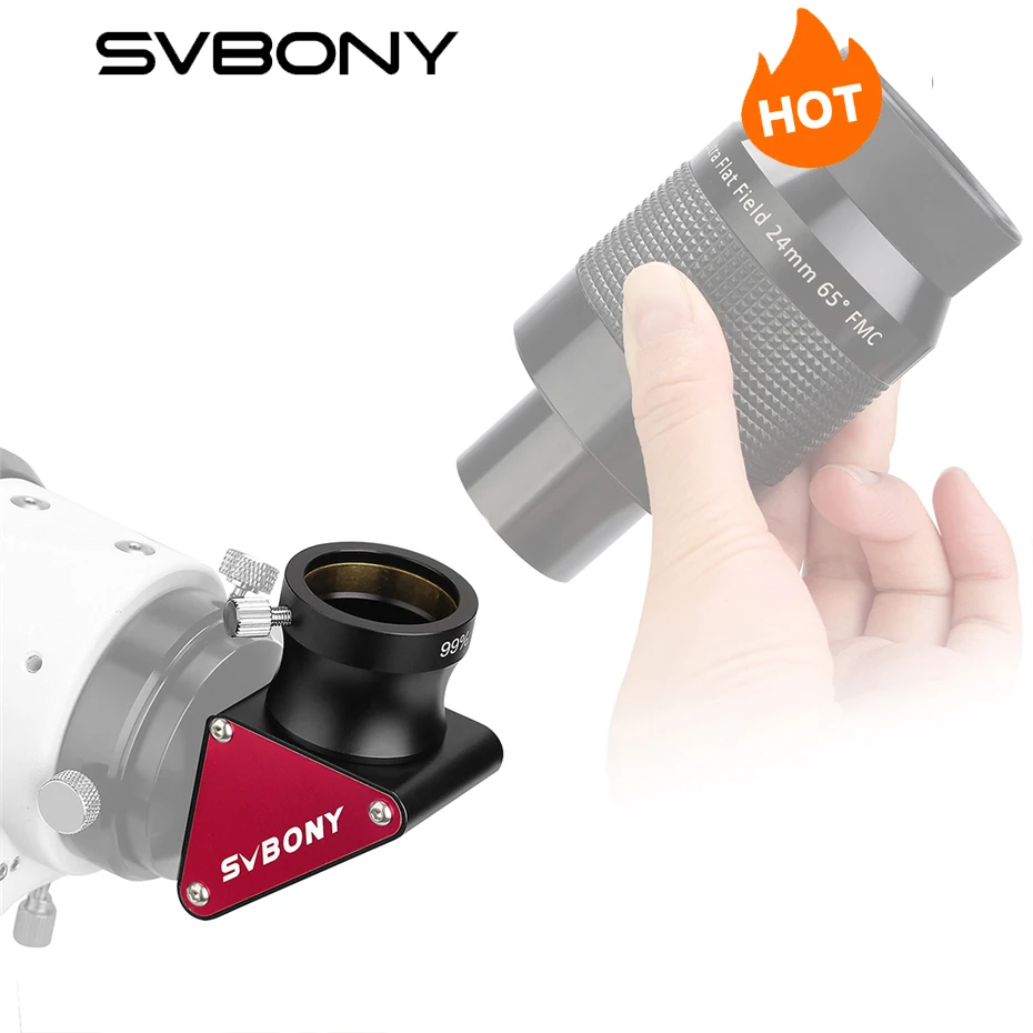 

SVBONY Telescope 1.25'' 90 Degree Dielectric Mirror Diagonal 99% Reflectivity Dielectric Coatings SV188P