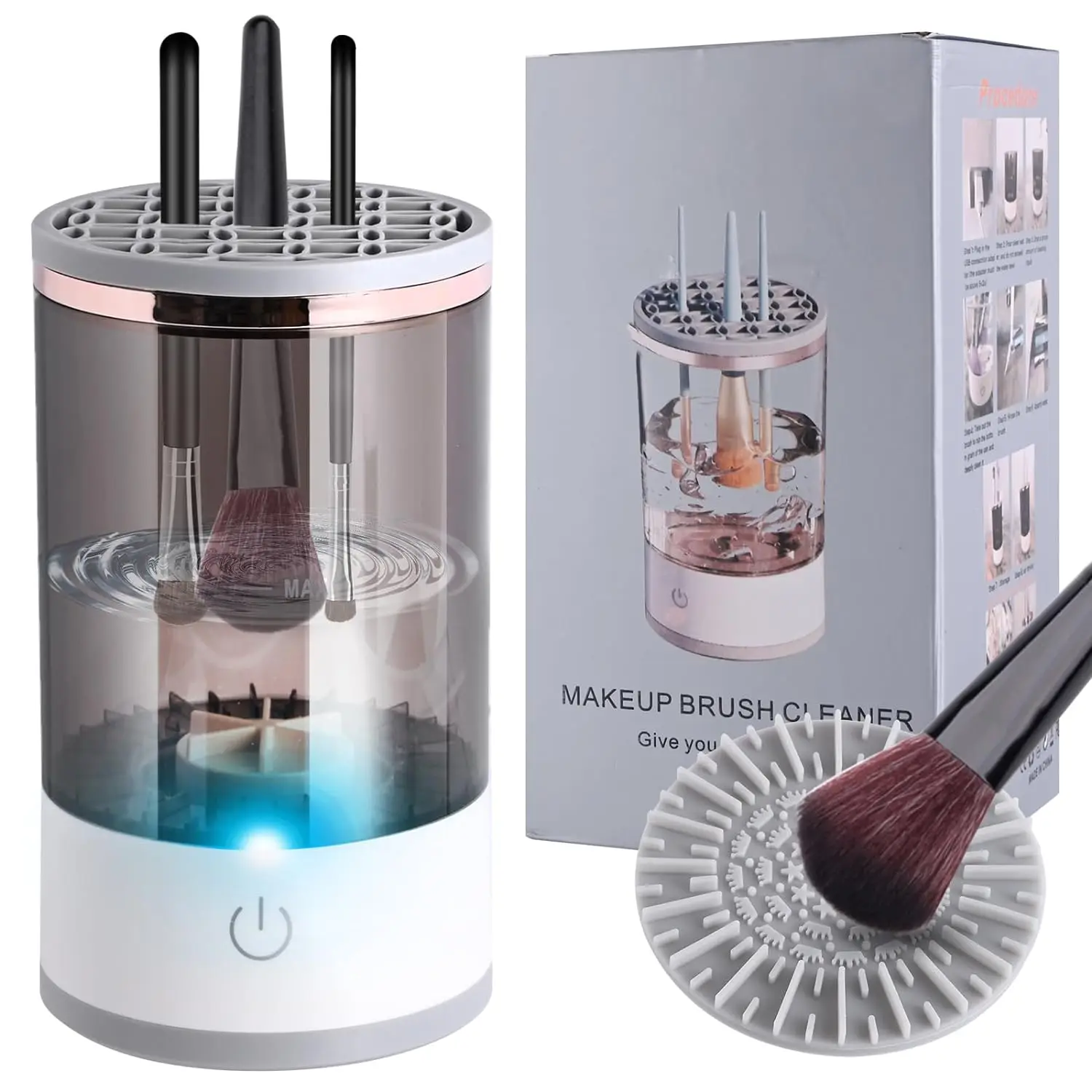 3 in 1 Automatic Makeup Brush Cleaning and Drying Stand Holder  Electric Make Up Brush Cleaner Machine Quick Dry Tool