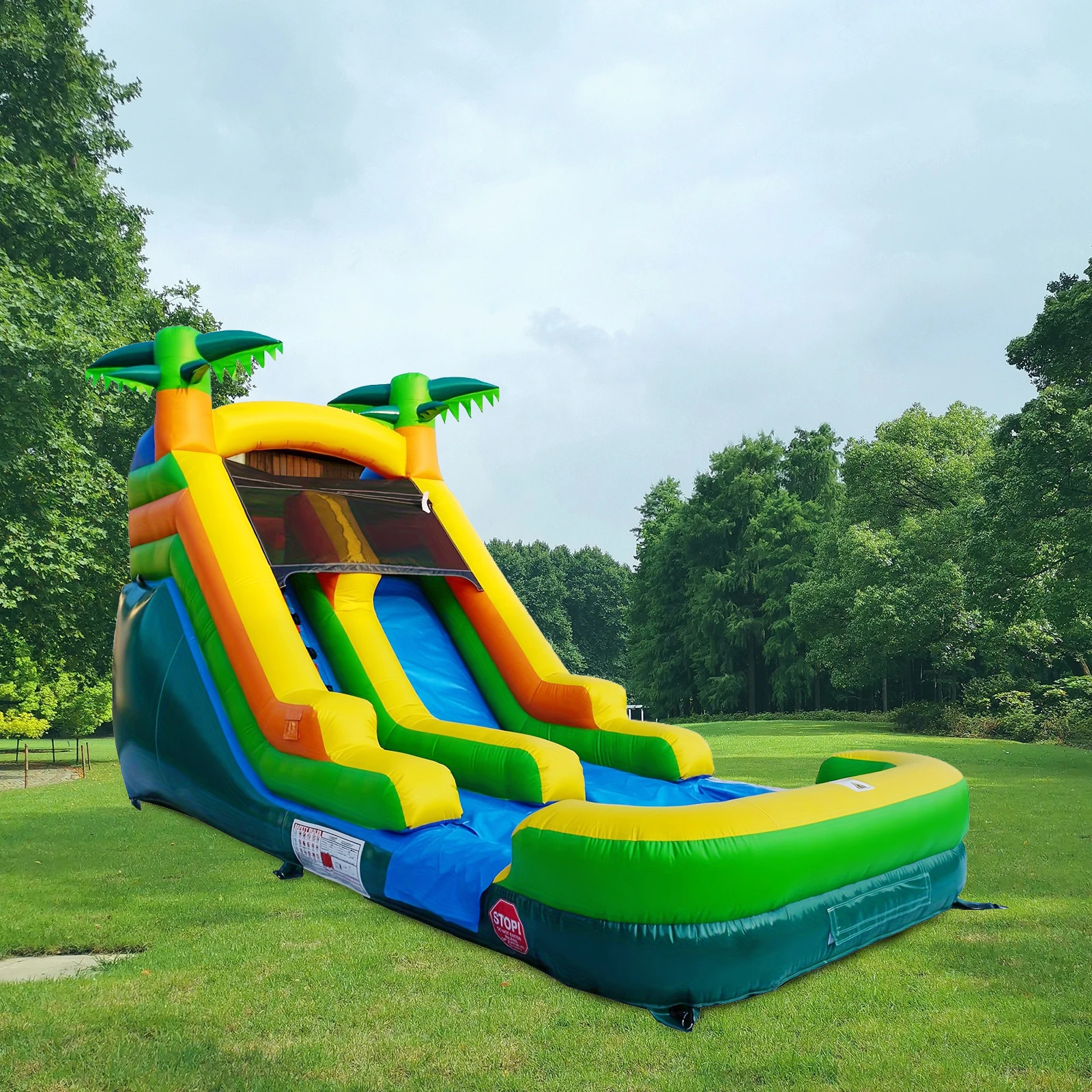 Commercial Grade Water Slide With Pool Bounce House  for Adults Kids  (with Blower), Big Backyard Waterslide  Outdoor Water Park