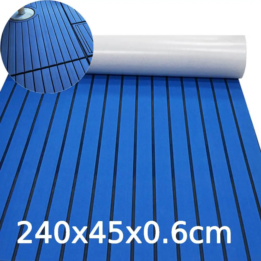 

240X45CM EVA Foam Teak Boat Deck Mat Marine Floor Decking Sheet Pad Waterproof Non Slip Boat Deck Grip Pad for RV Boat Yacht